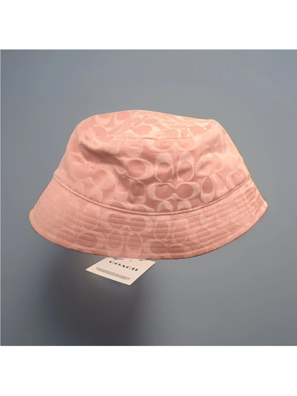 Coach Pink Monogram Jacquard Bucket Hat